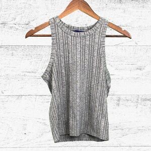 Aeropostale Gray Ribbed Sleeveless Tank Top